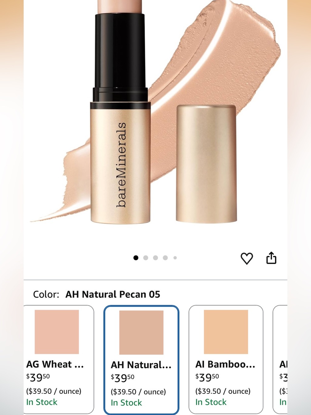 bareMinerals Cream Stick complection rescue Foundation in Natural Pecan 05